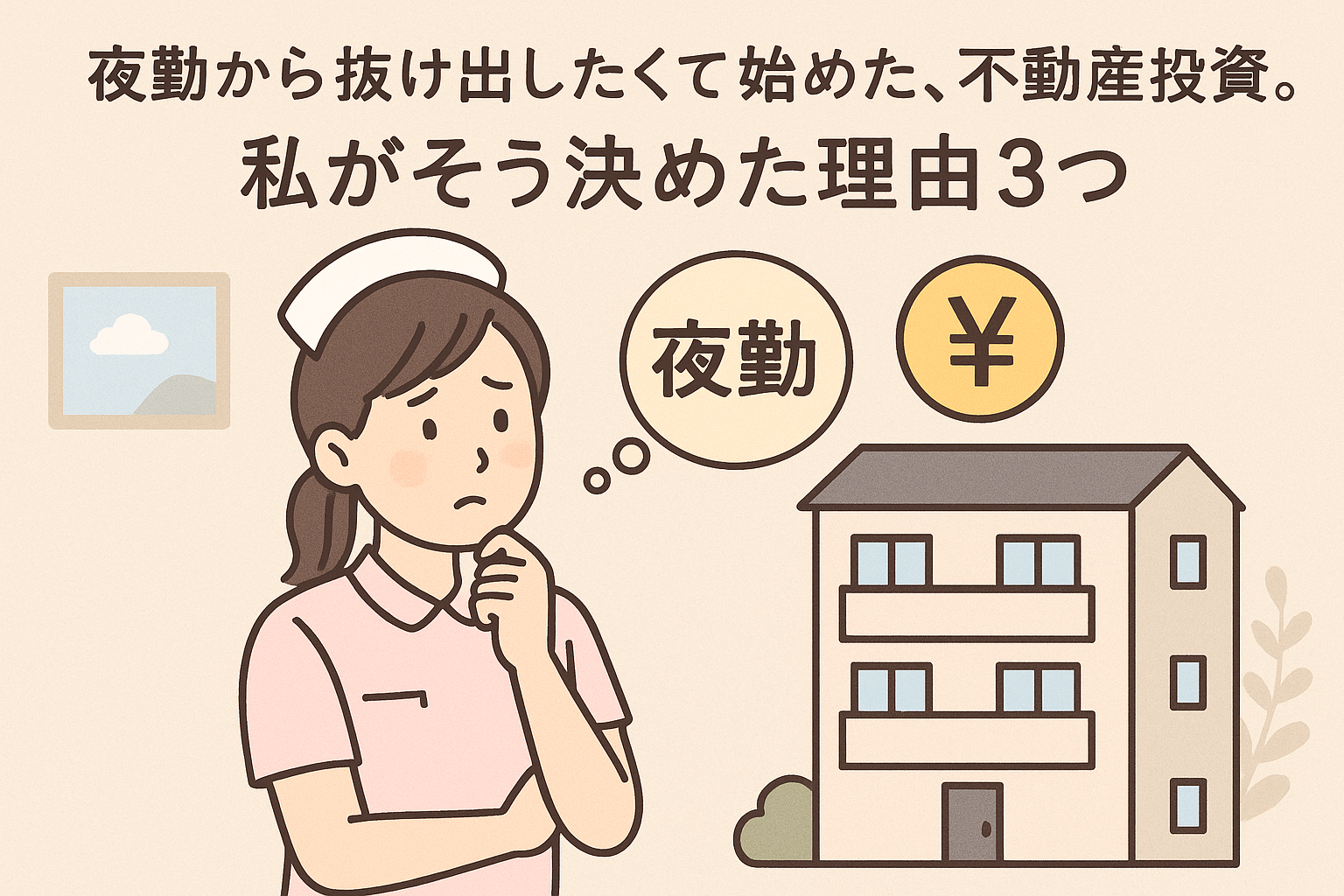 夜勤から抜け出したくて始めた不動産投資。私がそう決めた3つの理由