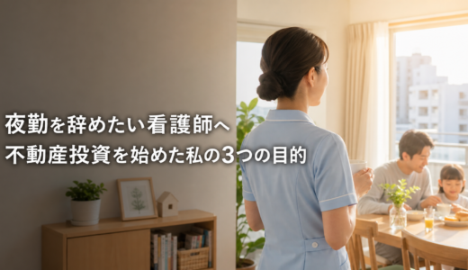 夜勤を辞めたい看護師へ。不動産投資を始めた私が大切にした3つの目的