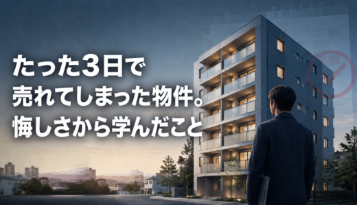 たった3日で売れてしまった物件。悔しさから学んだこと